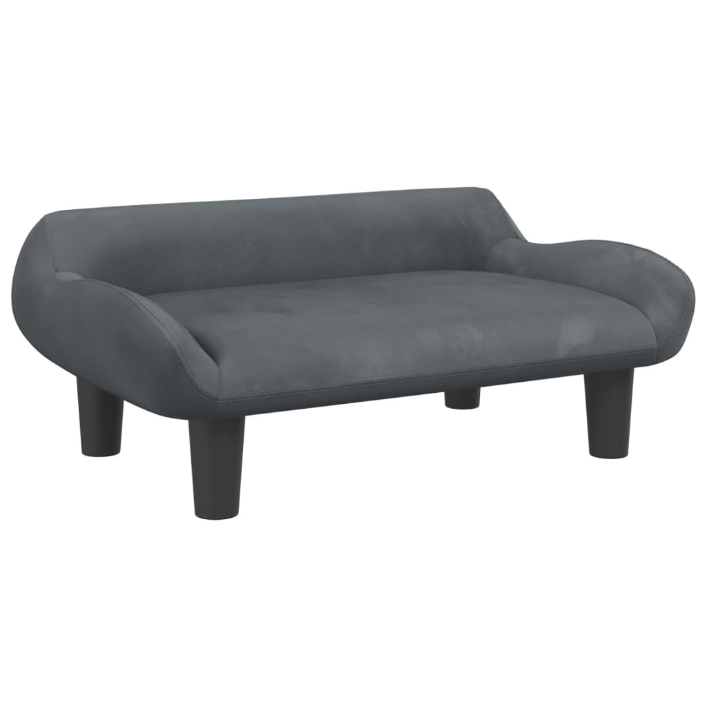 Cama Para Perros De Terciopelo Gris Oscuro 70x40x24 Cm / Vetonek_1