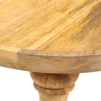 Mesa Auxiliar Redonda Madera Maciza De Mango 43x43x66 Cm_4