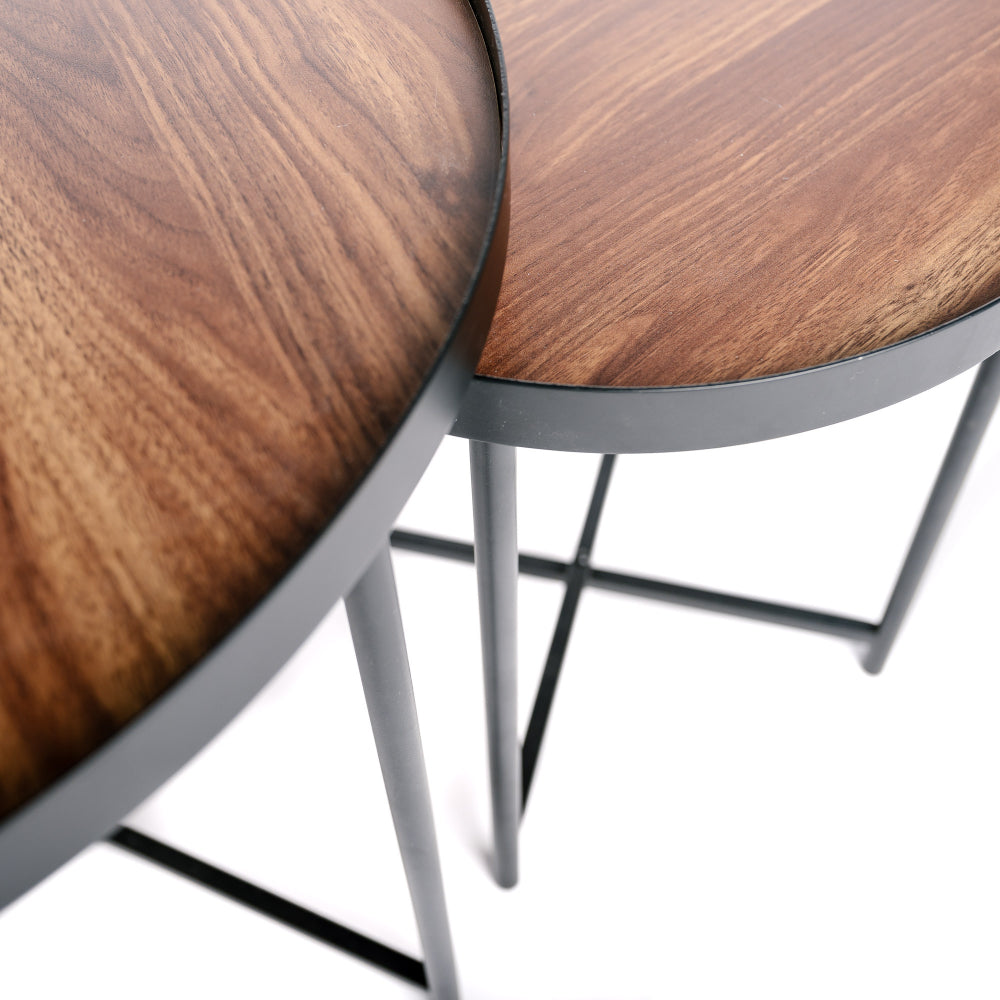Mesa De Centro, Mesa Auxiliar De Madera Y Metal Diseño Industrial Vintage 60/41cm_3