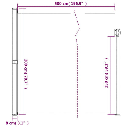 Vidaxl Toldo Lateral Retráctil Gris Antracita 200x500 Cm_2