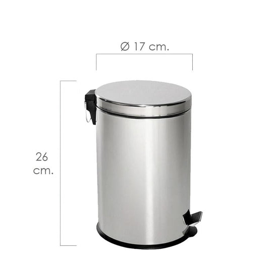 Papelera Maurer  Inoxidable   3 Litros Ø 17 X 26 Cm.