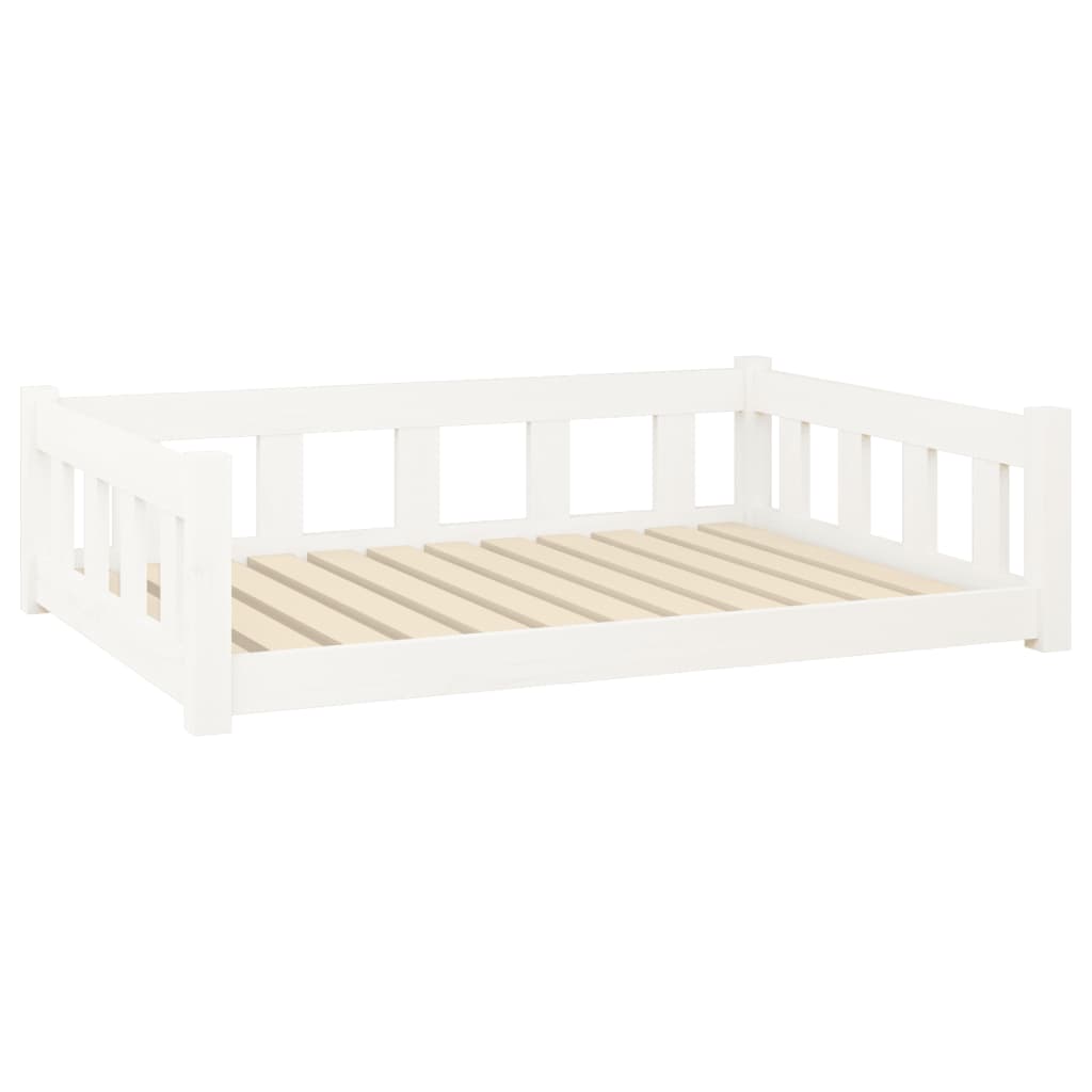 Cama Para Perros Madera Maciza De Pino Blanco 105,5x75,5x28 Cm / Vetonek_2