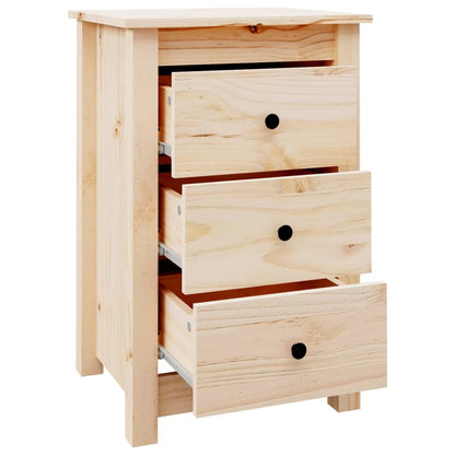 Mesita De Noche Madera Maciza De Pino 40x35x61,5 Cm_1