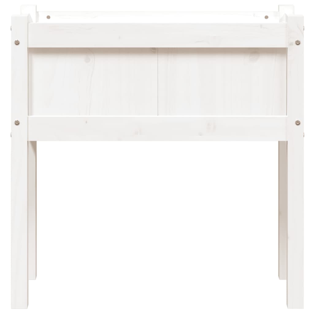 Jardinera Con Patas Madera Maciza De Pino Blanco 70x31x70 Cm_4