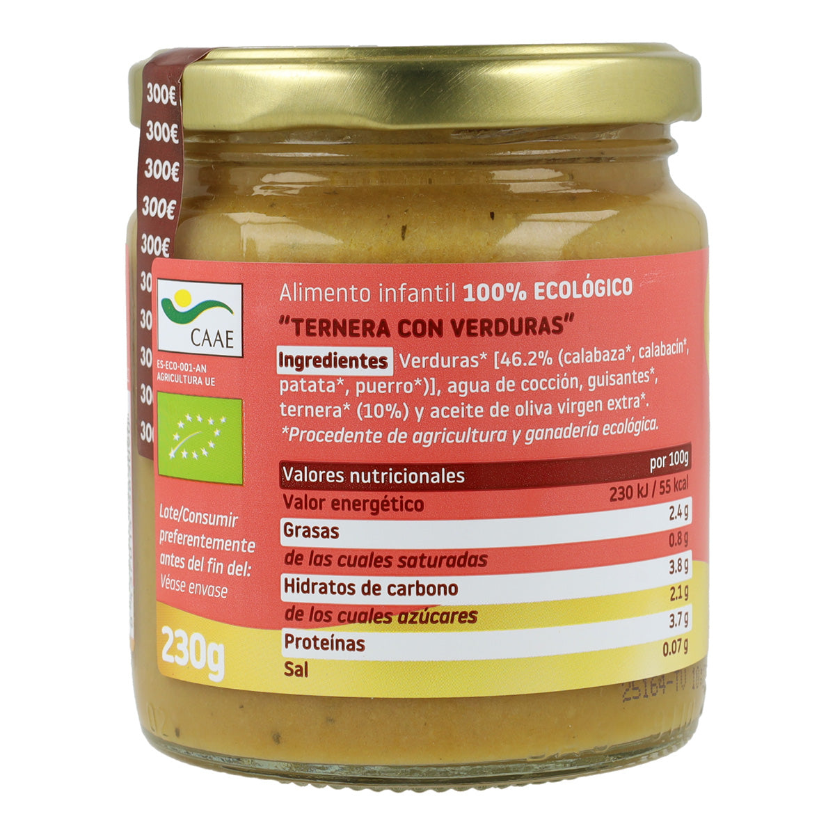 Pack 12x Tarrito BIO ternera y verduras +6 meses Smileat 230g