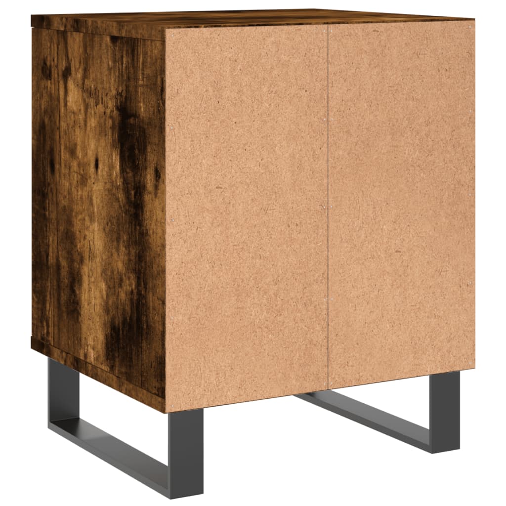 Mesita De Noche Madera De Ingeniería Roble Ahumado 40x35x50 Cm_4