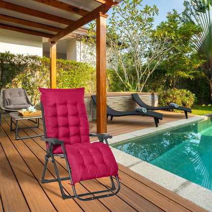 Outsunny Tumbona Plegable Cojín Extraíble 90x65x110cm 120kg Jardín Rojo_1