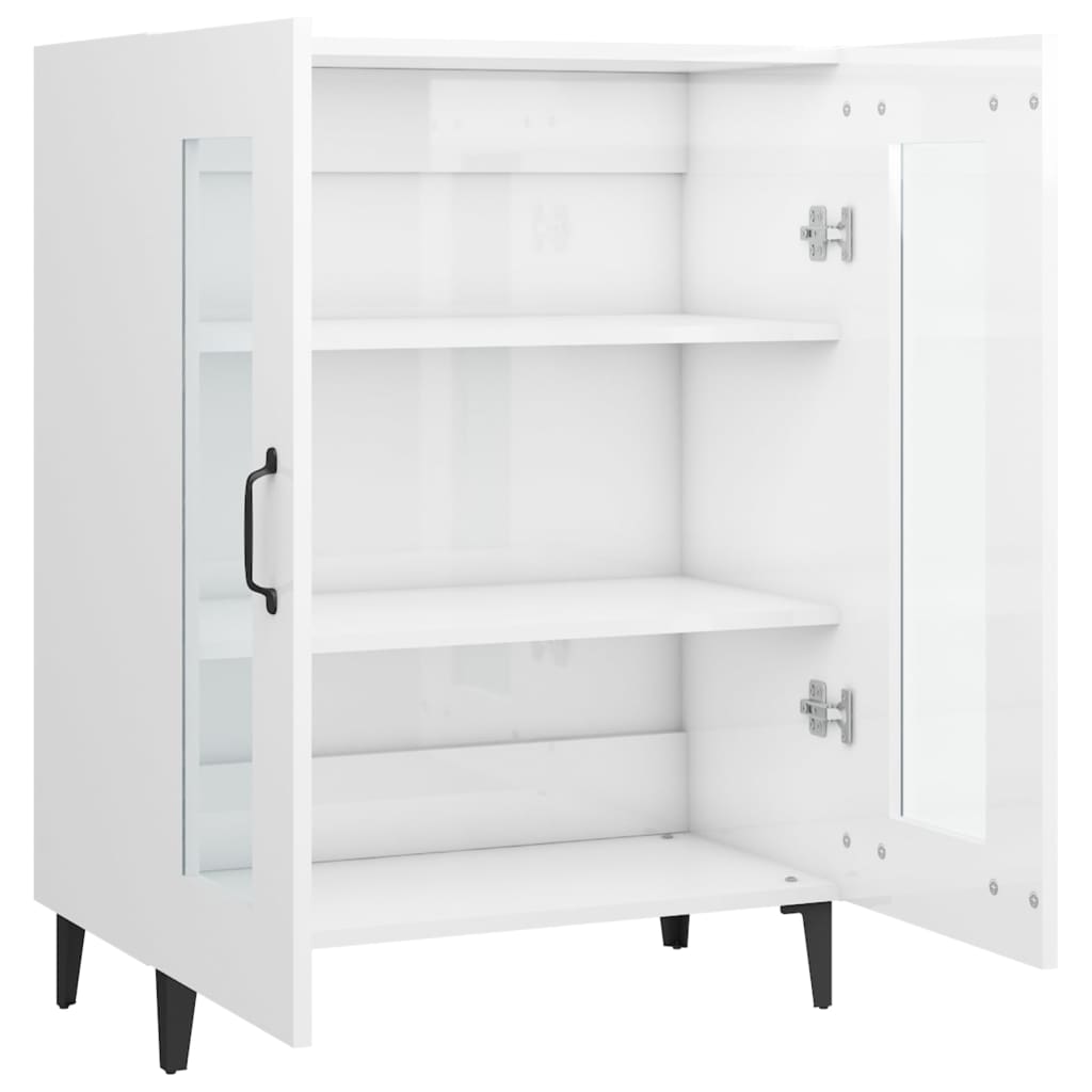 Aparador De Madera Contrachapada Blanco Brillante 69,5x34x90 Cm / Vetonek_0