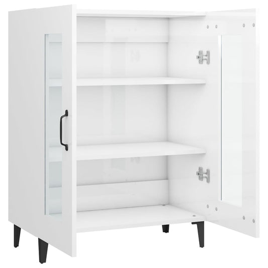 Aparador De Madera Contrachapada Blanco Brillante 69,5x34x90 Cm / Vetonek_0