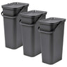 Set De 3 Papeleras moda 40l Grafito Con Asa