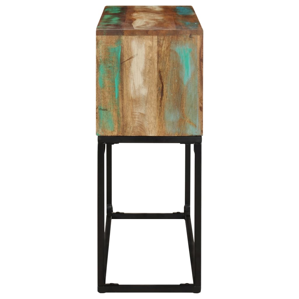 Mesa Consola De Madera Maciza Reciclada 120x30x75 Cm_1