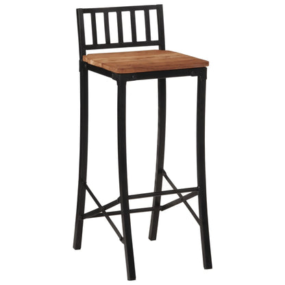 Taburetes Altos 2 Uds Madera Maciza De Acacia_0