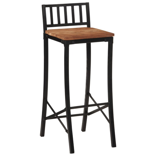 Taburetes Altos 2 Uds Madera Maciza De Acacia_0
