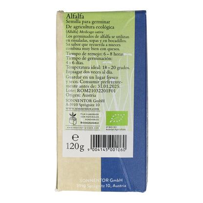 Semillas alfalfa eco para germinar Sonnetor 120 g