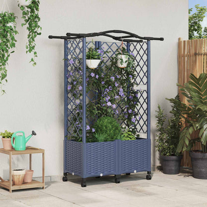 Cama Elevada Con Trellis Y Techo Gris 122 X 40 X 144 Cm Pp_1