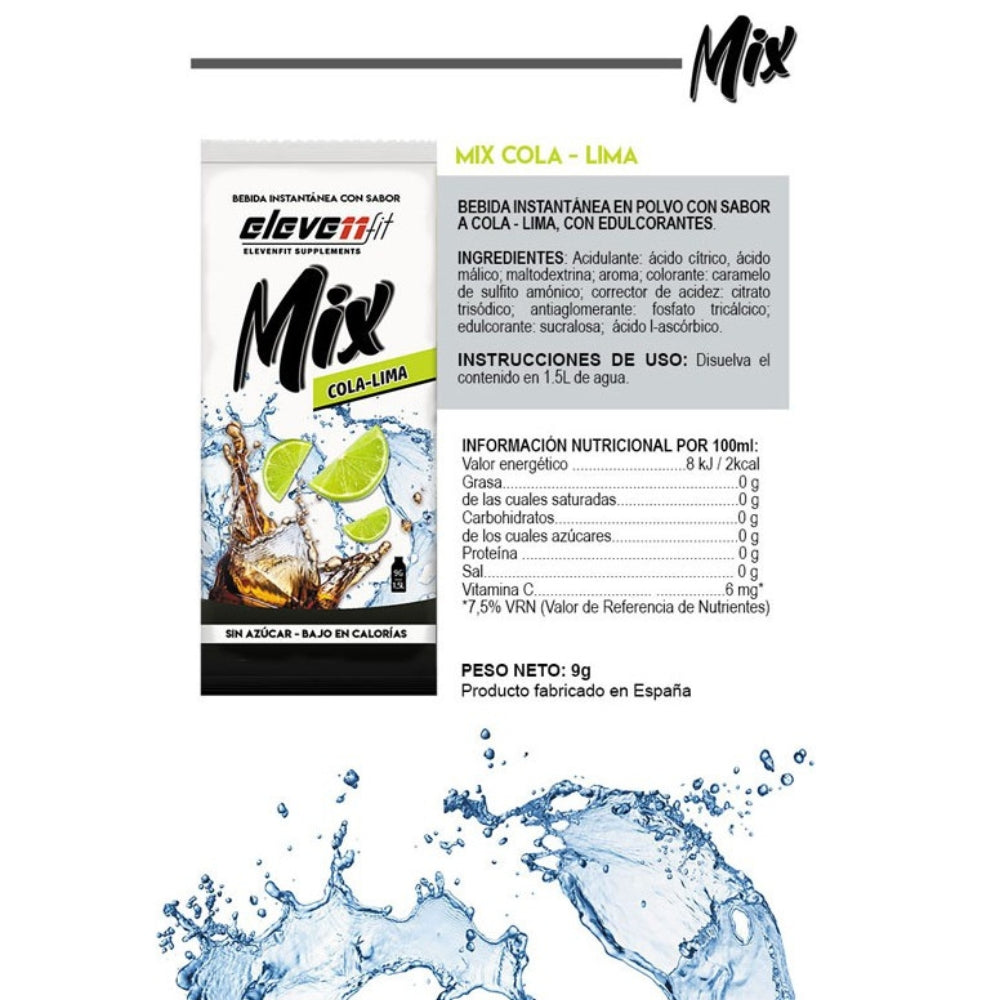 Saborizante Mix Sabor Cola Lima 24 Sobres De 9g Eleven Fit_1