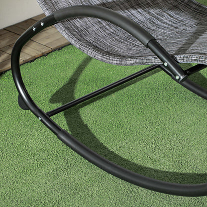 Outsunny Mecedora De Exterior Con Reposacabezas Reposabrazos 155x61x88 Cm Gris_3