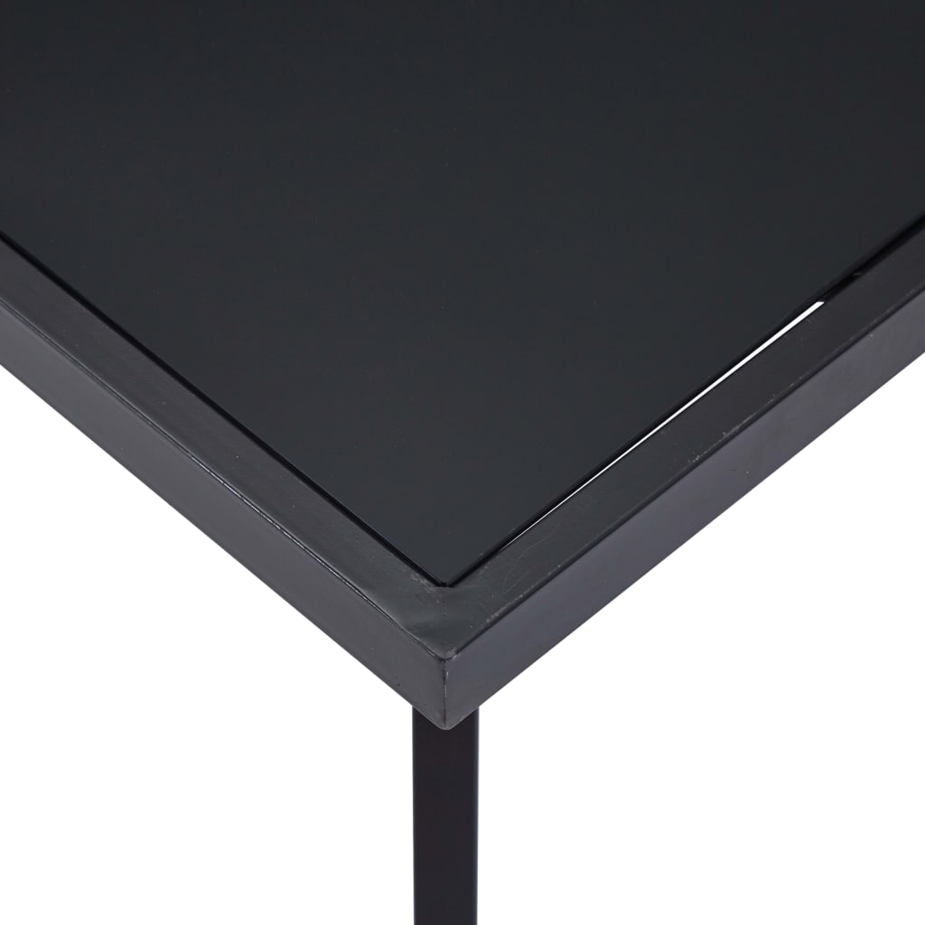 Mesa De Comedor De Vidrio Templado Negro 120x60x75 Cm_2