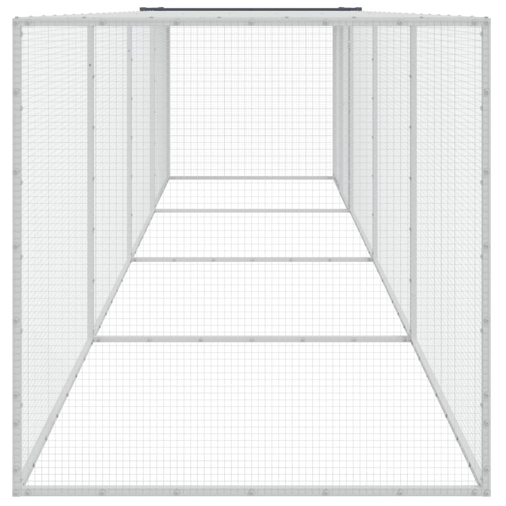 Vidaxl Gallinero Con Techo Acero Galvanizado Antracita 403x98x90 Cm_3