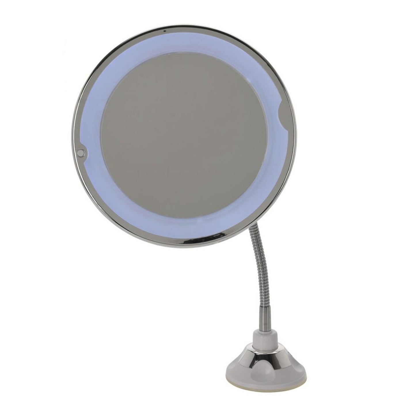 Well Home Espejo Con Soporte Con Luces Led En El Borde Color Plata Ø20,2x40cm