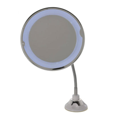 Well Home Espejo Con Soporte Con Luces Led En El Borde Color Plata Ø20,2x40cm