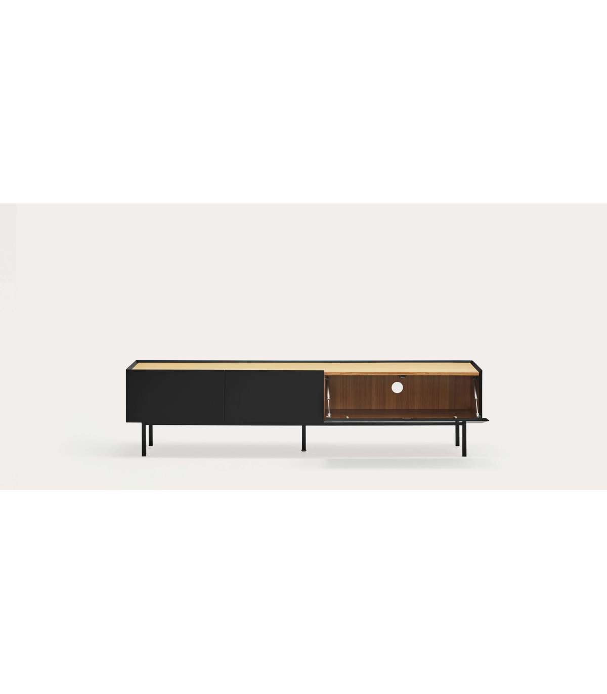 Mueble Para Televisión Modelo Arista 1 Puerta 2 Cajones Acabado Negro, 180cm(ancho) 45cm_1