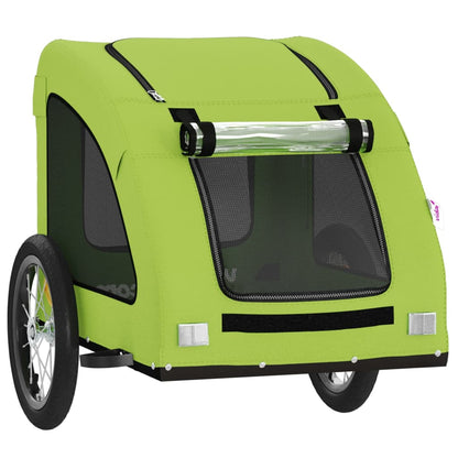 Remolque De Bicicleta Mascotas Hierro Tela Oxford Verde_4
