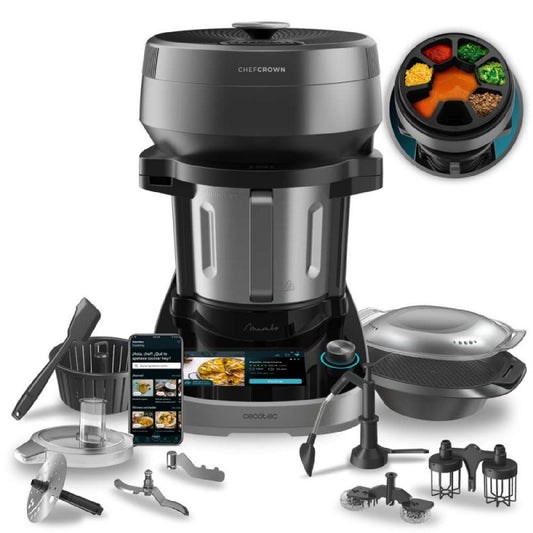 Robot De Cocina Multifunción Con Dispensador De Alimentos Mambo Cooking Unique. 2200 W, 45 Funciones, Miles De Recetas Guiadas, Jarra Unique De 5l,_0