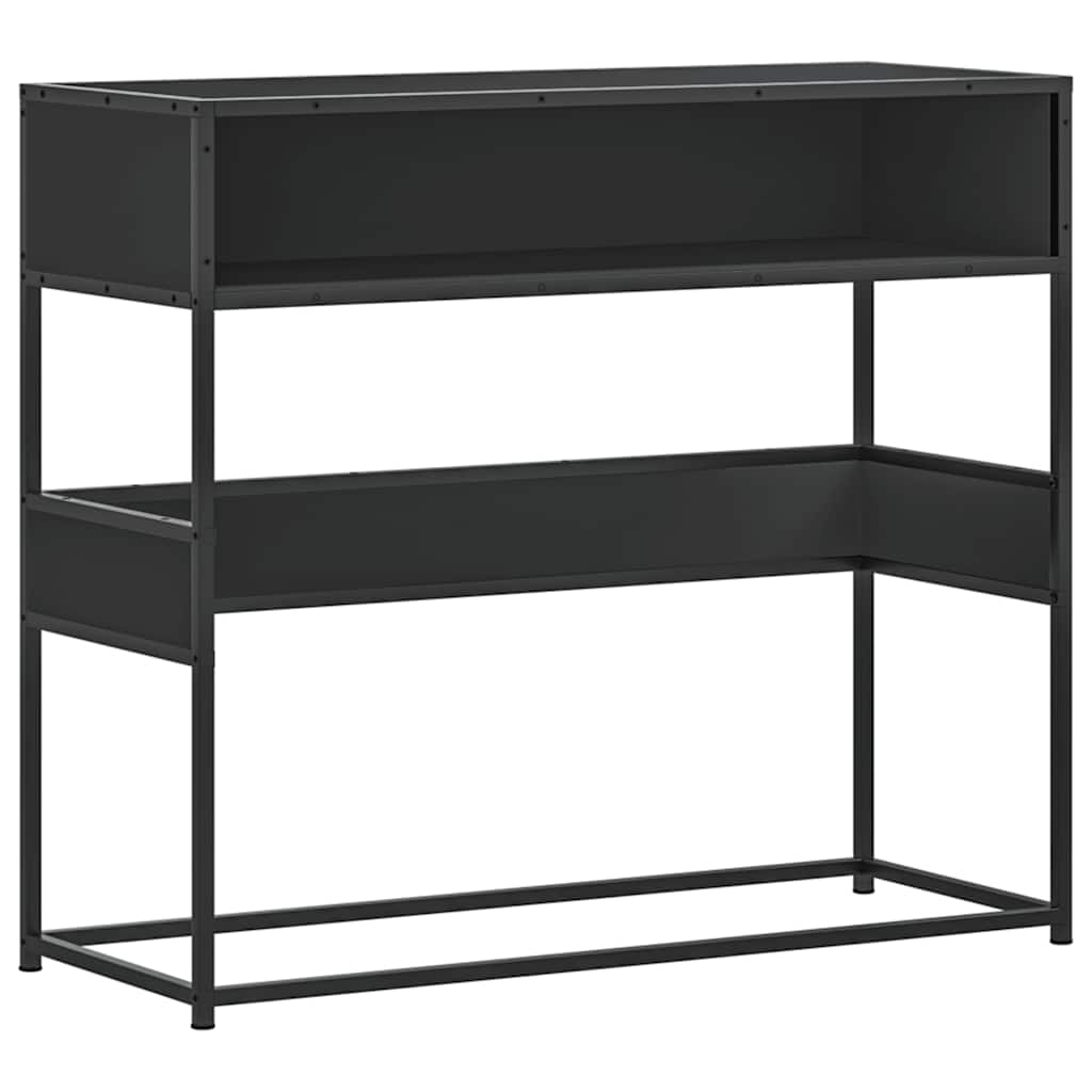 Mesa Consola De Madera Contrachapada Negro 90x35x80 Cm_0
