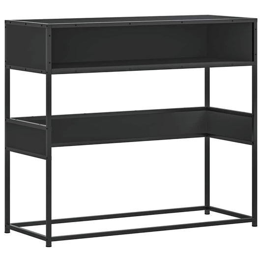 Mesa Consola De Madera Contrachapada Negro 90x35x80 Cm_0