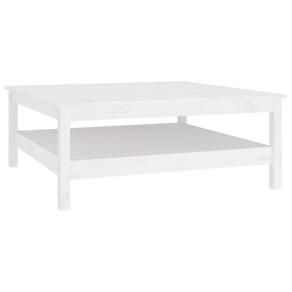 Mesa De Centro De Madera Maciza De Pino Blanco 100x100x40 Cm_0