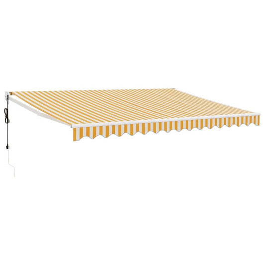 Toldo Retráctil Automático Amarillo Y Blanco 4,5x3 M_0