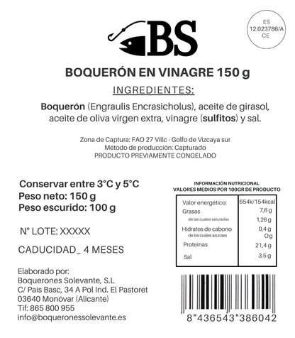 Pack 10 X Boquerón En Vinagre Del Mar Cantábrico 150 G_1