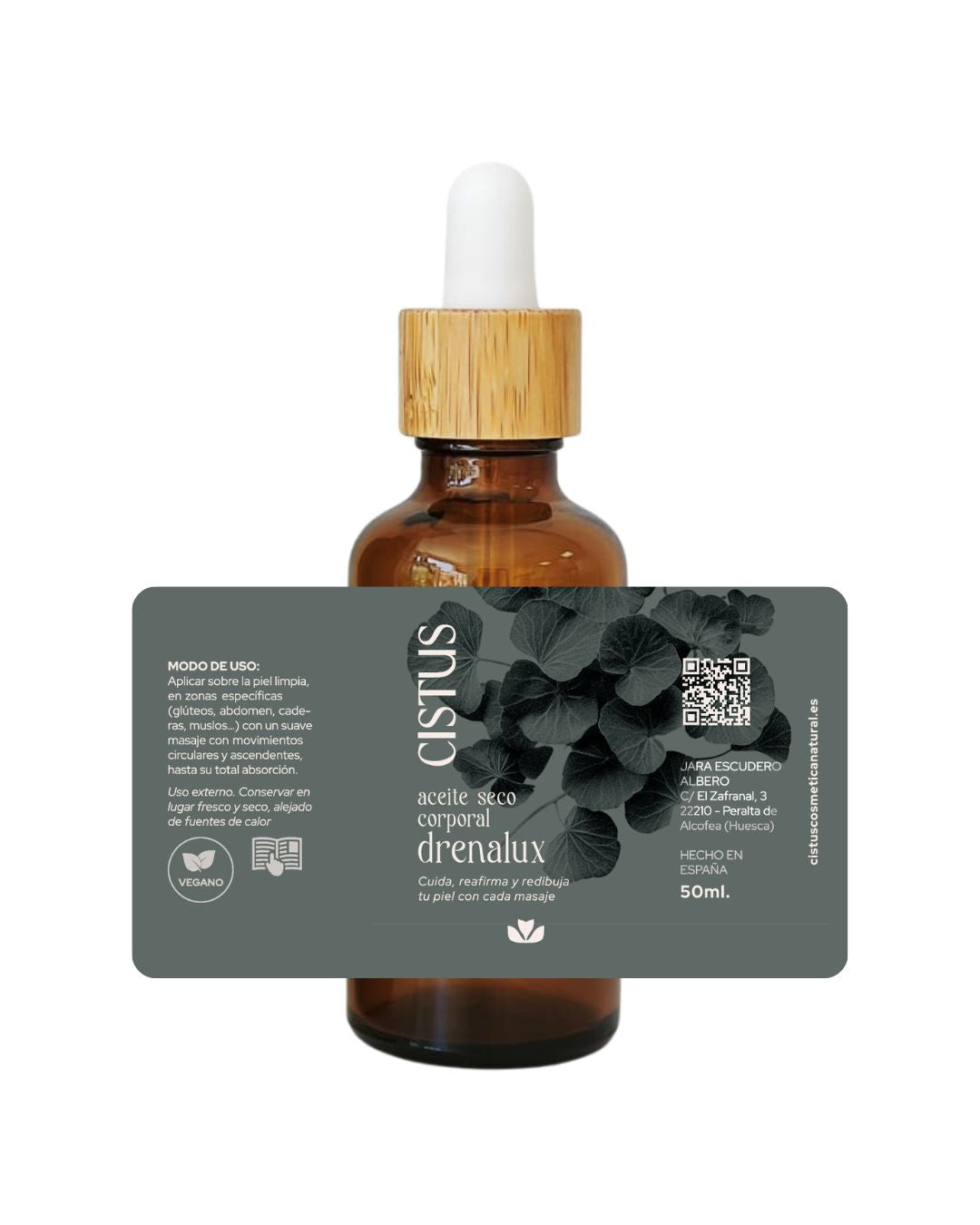 Aceite Seco Corporal Reafirmante, Drenante Y Anticelulítico | Centella Asiática, Fucus Y Licopeno | Drenalux 50 Ml_0