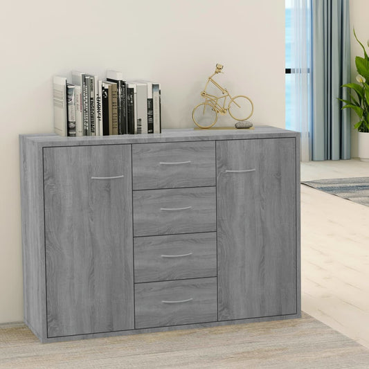 Aparador De Madera Contrachapada Gris Sonoma 88x30x65 Cm / Vetonek_0