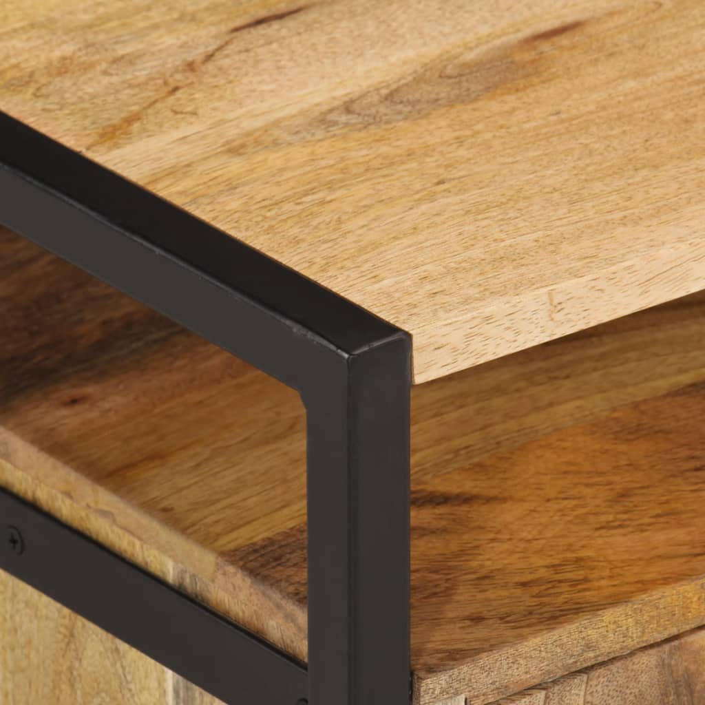 Mesita De Noche De Pared Madera Maciza De Acacia 35x35x25 Cm_4