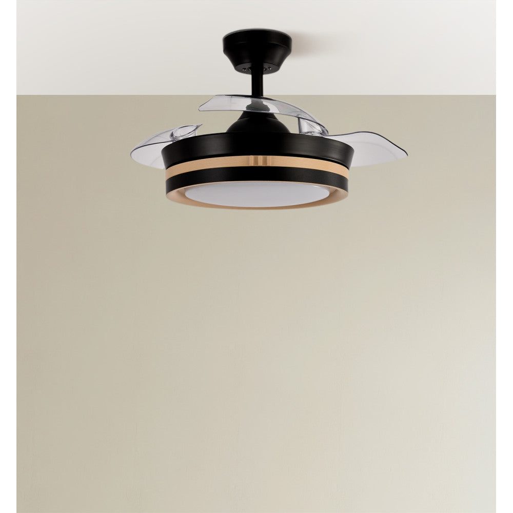 Ventilador Dc Viper Negr/oro 72w 3aspas 107d 7200lm 6vel 3000k,4500k,6000k, Remoto+temporizador+memoria_3
