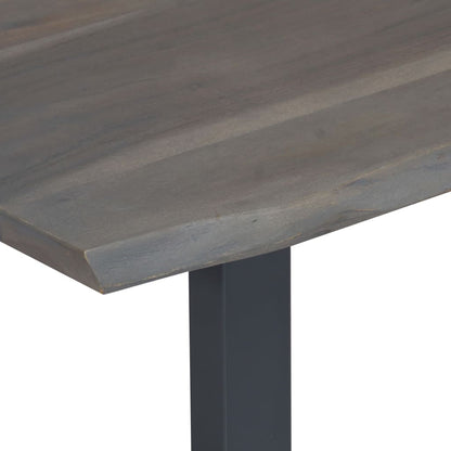 Mesa De Centro Borde Natural Acacia Maciza Gris 115x60x40 Cm_1