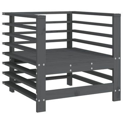 Vidaxl Juego De Muebles De Jardín 7 Piezas Madera Maciza De Pino Gris_4