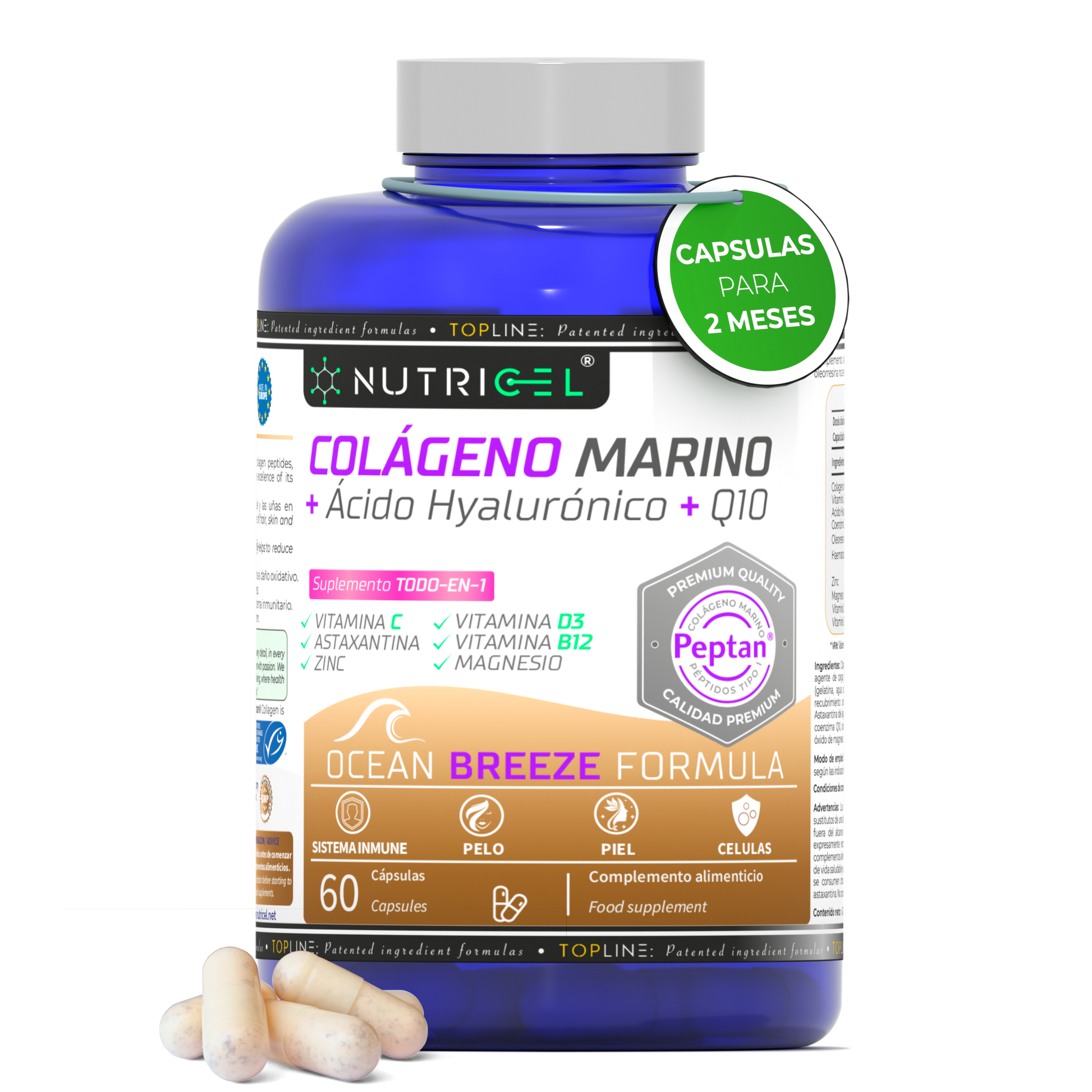 Colágeno Marino Peptan® Con Acido Hialurónico, Q10 Y Astaxantina_0