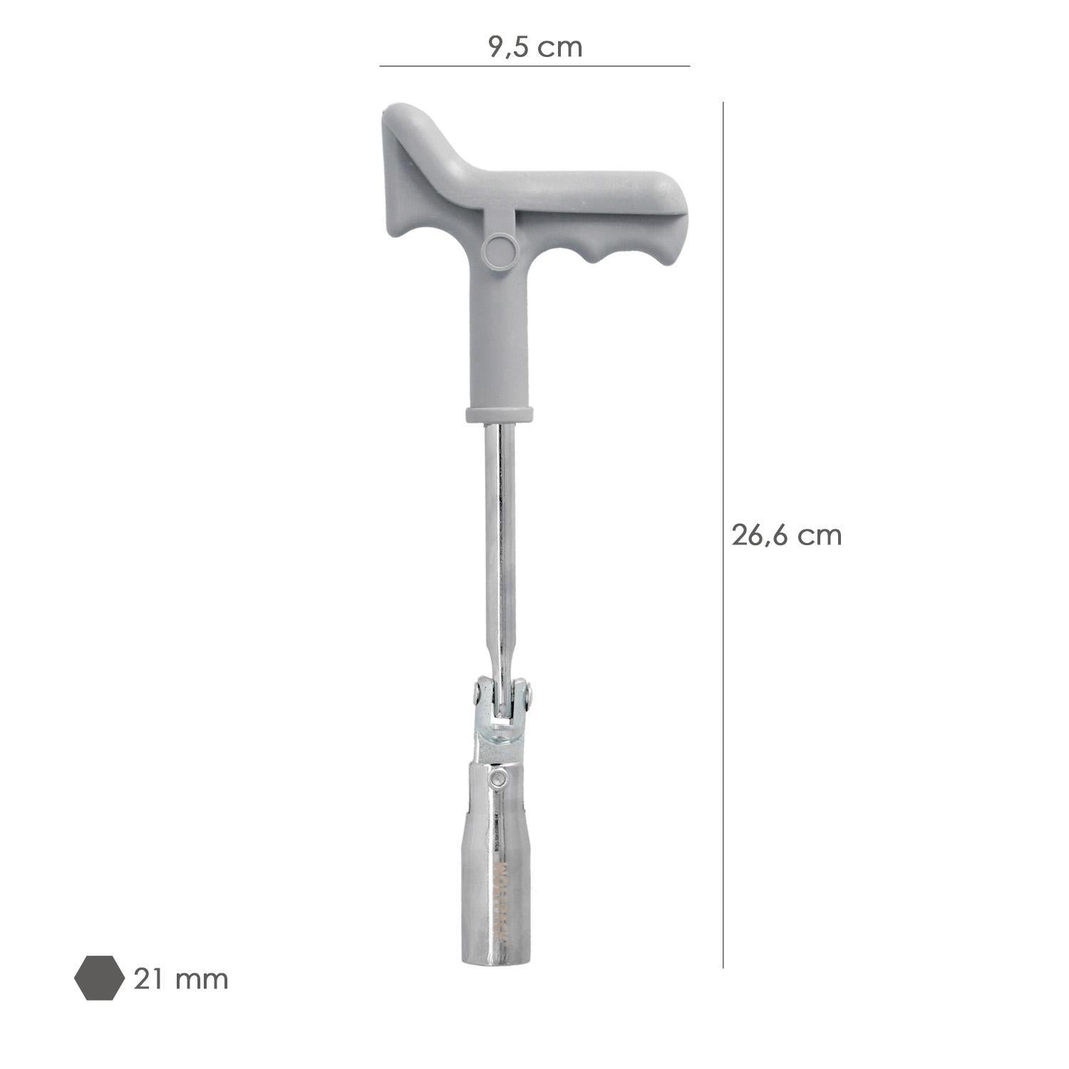 Llave Bujias Articulada 21 Mm. Con Mango T_1