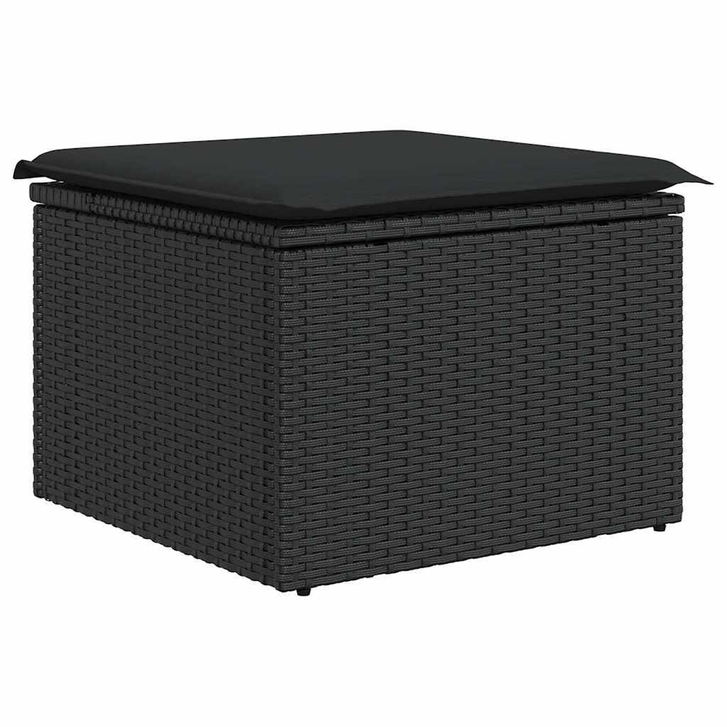 Set Sofás Jardín Y Cojines 6 Pzas Ratán Sintético Acacia Negro / Vetonek_0