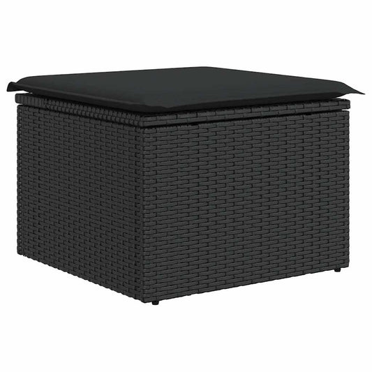Set Sofás Jardín Y Cojines 6 Pzas Ratán Sintético Acacia Negro / Vetonek_0