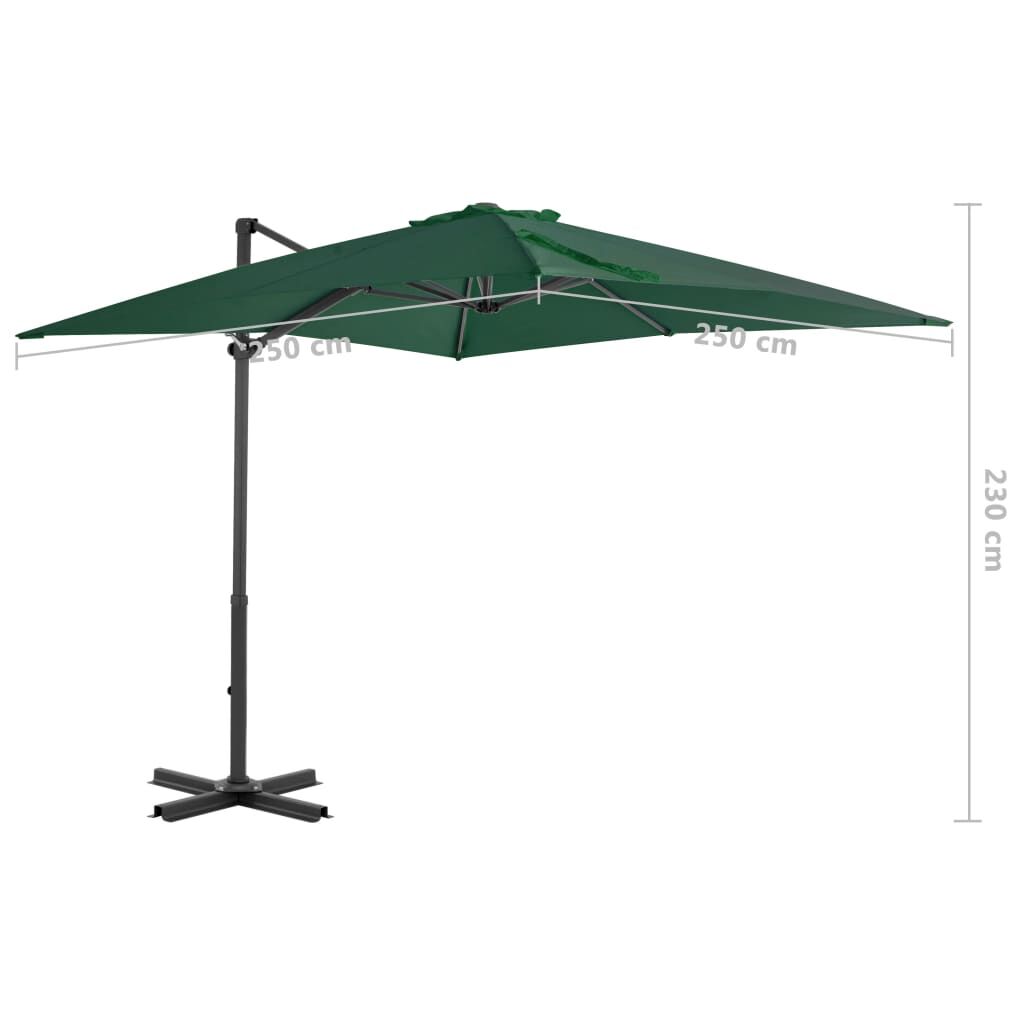 Vidaxl Sombrilla Jardín Voladiza Con Palo De Aluminio Verde 250x250 Cm_2