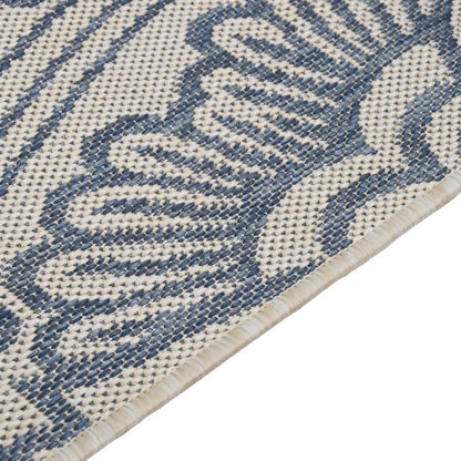 Alfombra De Exterior De Tejido Plano Rayas Azules 100x200 Cm_3