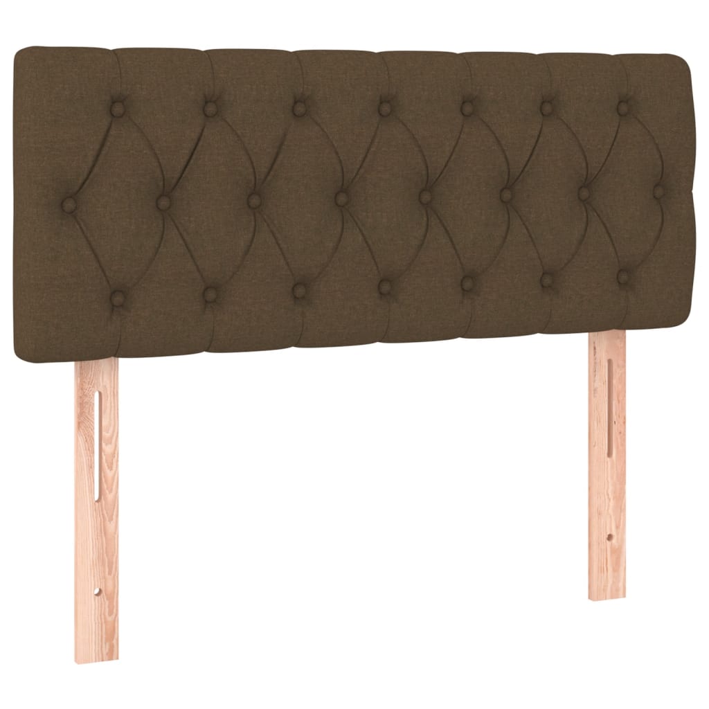Cama Box Spring Colchón Y Luces Led Tela Marrón Oscuro 90x200cm / Vetonek_5