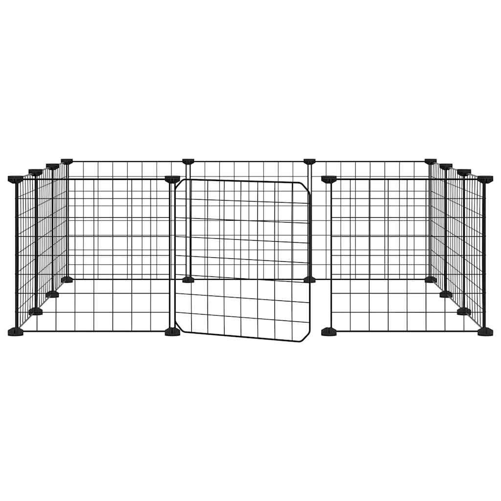 Vidaxl Jaula Para Mascotas De 12 Paneles Con Puerta De Acero, Color Negro, 35 X 35 Cm_0