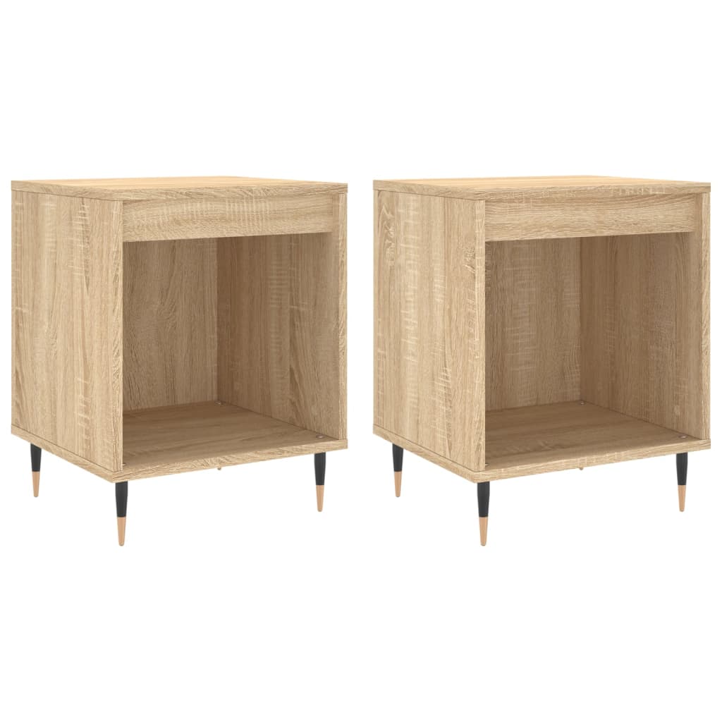 Mesitas Noche 2 Uds Madera Ingeniería Roble Sonoma 40x35x50 Cm_0