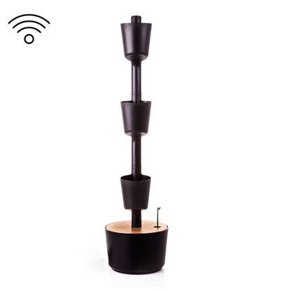 Macetero Vertical Citysens Con Riego Inteligente De 3 Macetas Negro Con 3 Plantas De Regalo_5
