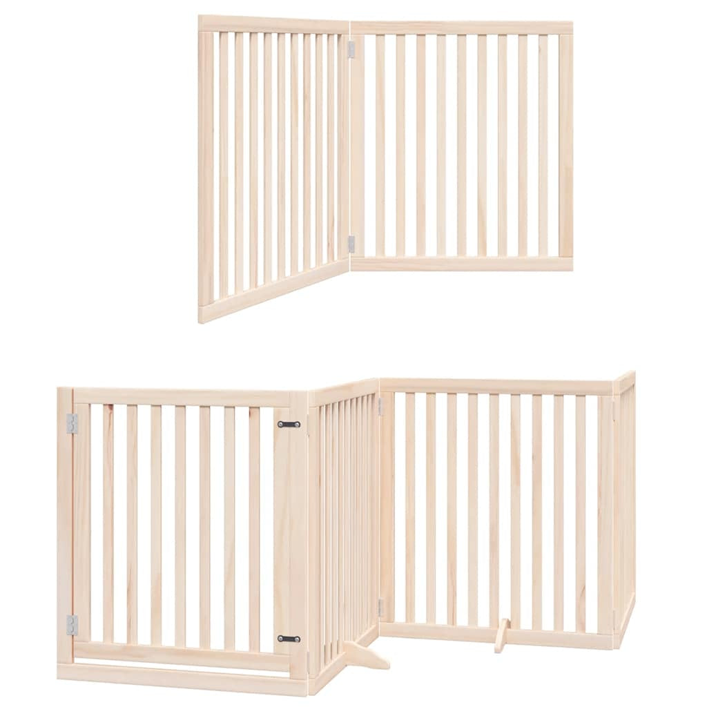 Vidaxl Puerta Para Perros Plegable 10 Paneles Madera De Álamo 800 Cm_2